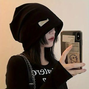 Iron Label Decor Slouchy Beanie